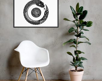 Framed Ouroboros Circuit Poster