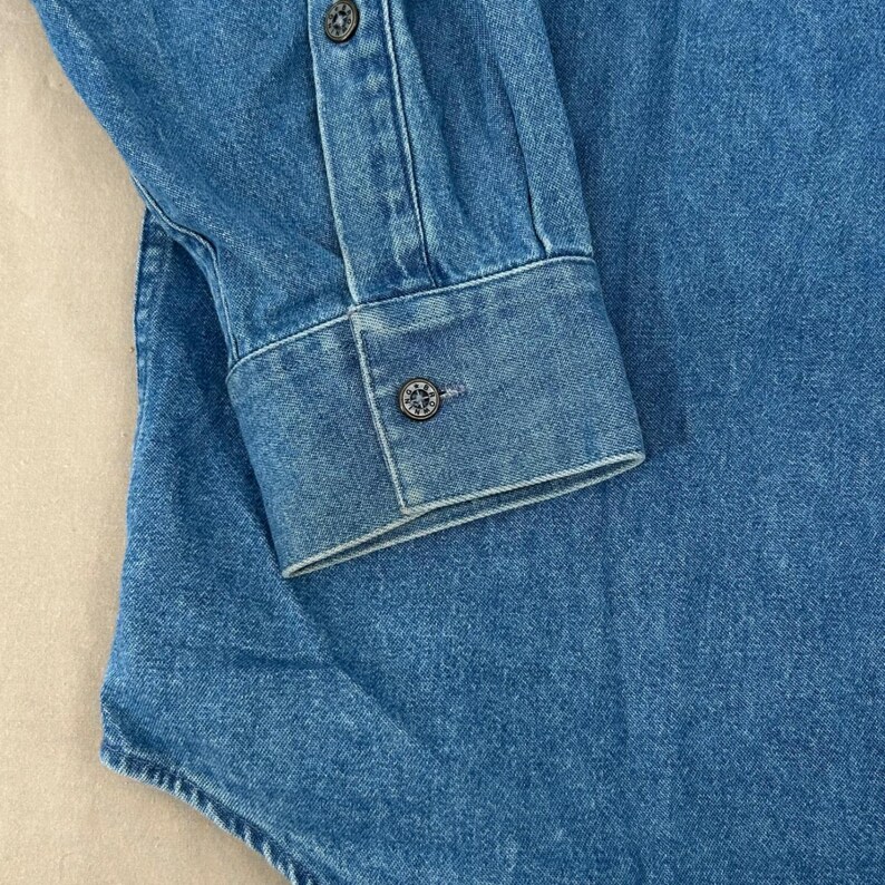 Browning Mens Denim Shirt XL Blue Embroidered Buck Long Sleeve Western Gorpcore image 7