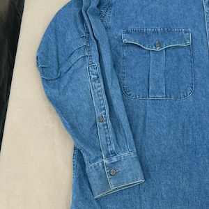 Browning Mens Denim Shirt XL Blue Embroidered Buck Long Sleeve Western Gorpcore image 4