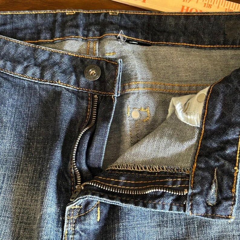 Buffalo Jeans Straight Leg Mens 38x30 Blue Faded Denim Casual Y2K Streetwear image 3