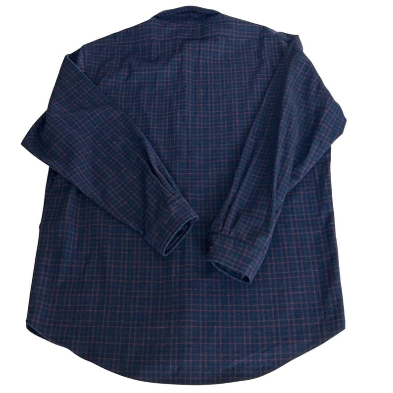Pendleton Wool Flannel Shirt Mens L Blue Red Plaid Board Shirt Vintage Americana image 3