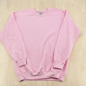 Moletom Y2K de gola redonda, tamanho G, rosa chiclete, tecido grosso, oversized, cor suave, da marca Gildan.