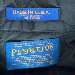 Vintage Pendleton Wool Shirt Jacket Plaid USA Made L Cabin Core image 4
