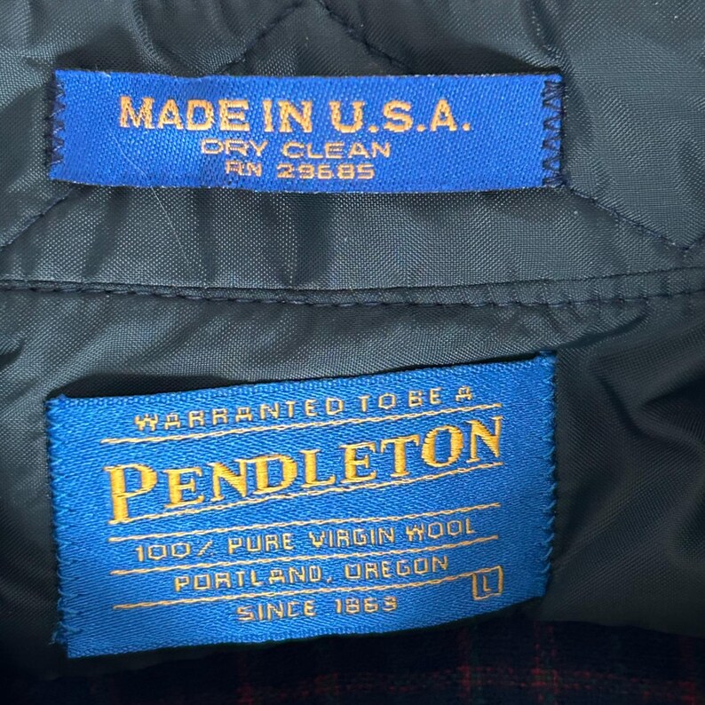 Vintage Pendleton Wool Shirt Jacket Plaid USA Made L Cabin Core image 4