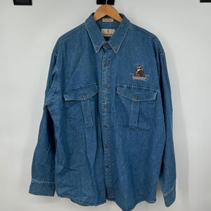 Browning Mens Denim Shirt XL Blue Embroidered Buck Long Sleeve Western Gorpcore image 14
