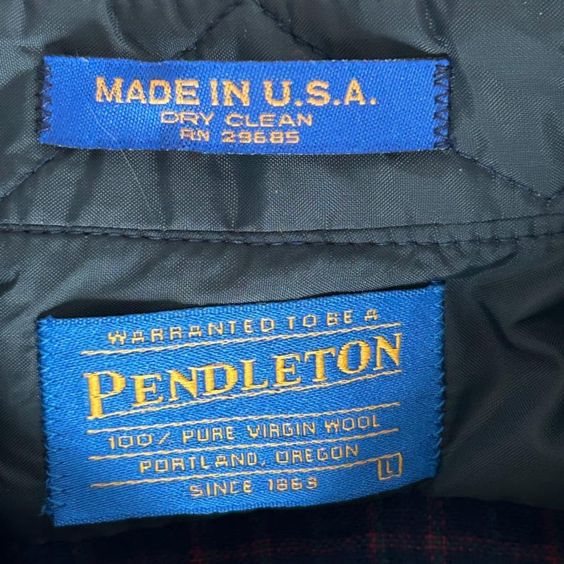 Pendleton Wool Flannel Shirt Mens L Blue Red Plaid Board Shirt Vintage Americana image 4