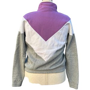 Fila sweater met kwartrits dames groot paars grijs colorblock retro Athleisure afbeelding 2