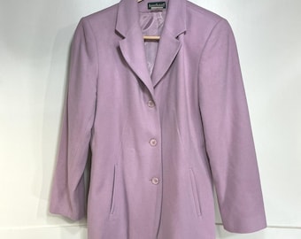 Vintage Harve Benard Blazer Womens 12 Lavender Wool Cashmere Blend Longline Coat