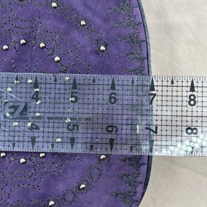 Couture Donald J Pliner Hobo Crescent Bag Small Purple Suede Studded Purse Italy image 6