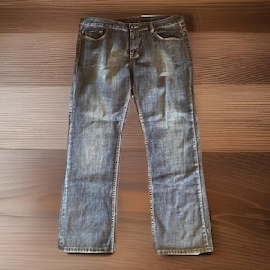 Buffalo Jeans Straight Leg Mens 38x30 Blue Faded Denim Casual Y2K Streetwear image 1