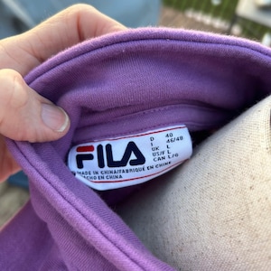 Fila sweater met kwartrits dames groot paars grijs colorblock retro Athleisure afbeelding 3