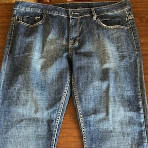 Buffalo Jeans Straight Leg Mens 38x30 Blue Faded Denim Casual Y2K Streetwear image 2