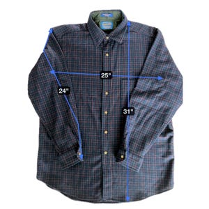 Pendleton Wool Flannel Shirt Mens L Blue Red Plaid Board Shirt Vintage Americana image 8