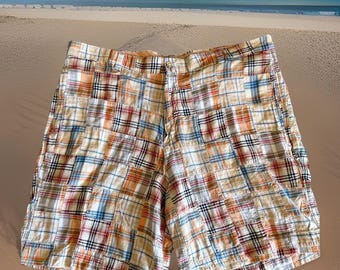 Berle Patchwork Madras Shorts Mens 38 Multicolor Plaid Cotton Preppy Ivy League