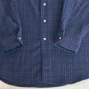 Pendleton Wool Flannel Shirt Mens L Blue Red Plaid Board Shirt Vintage Americana image 6