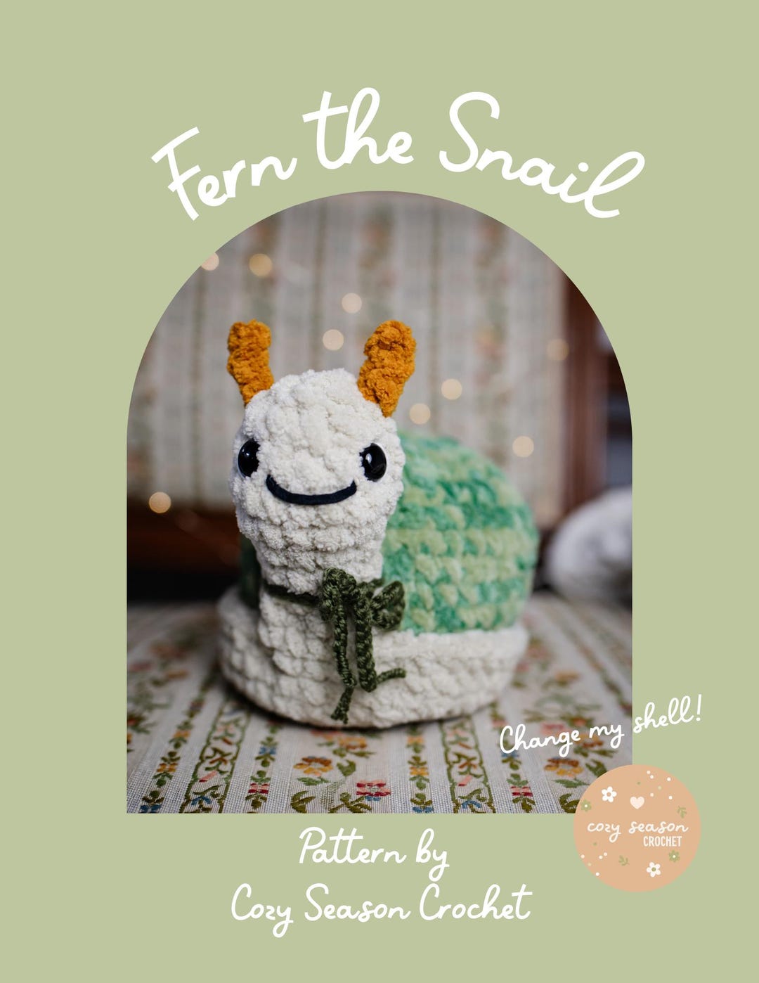 Crochet Snail Amigurumi Pattern – Plush Snail With Changeable Shell PDF ...