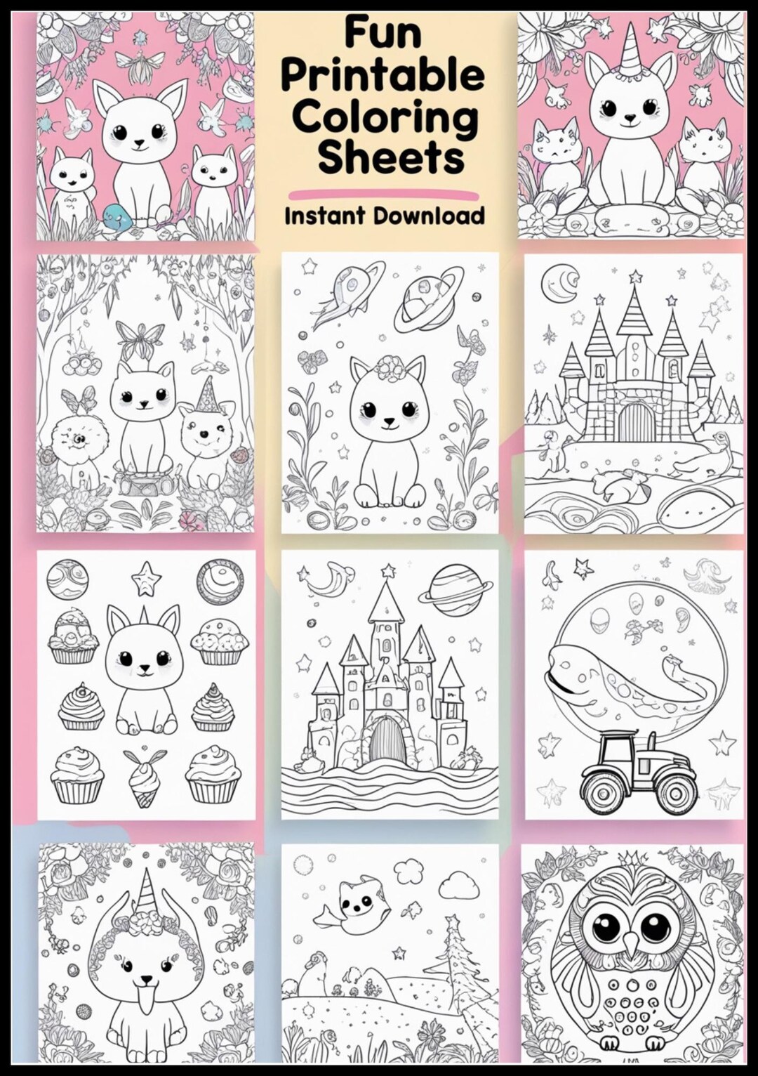 10 Fun Coloring Sheets | Printable Coloring Pages for Kids & Adults ...