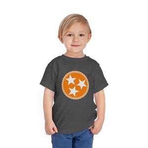 Camiseta de manga corta Tennessee Checkerboard Tri-Star para niños pequeños