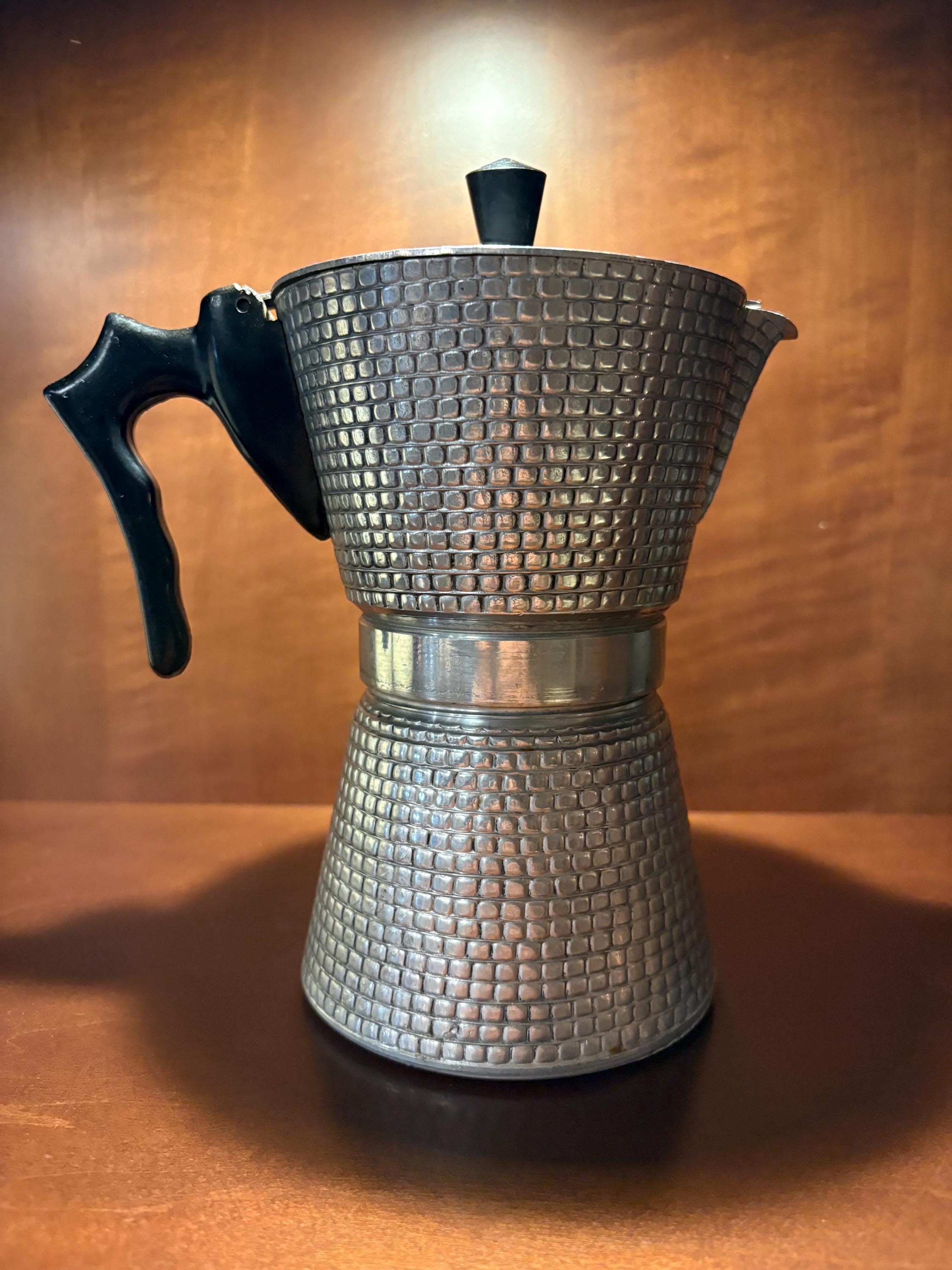 Vintage OMCA Italian Moka Pot – Textured Aluminum – Made in Italy