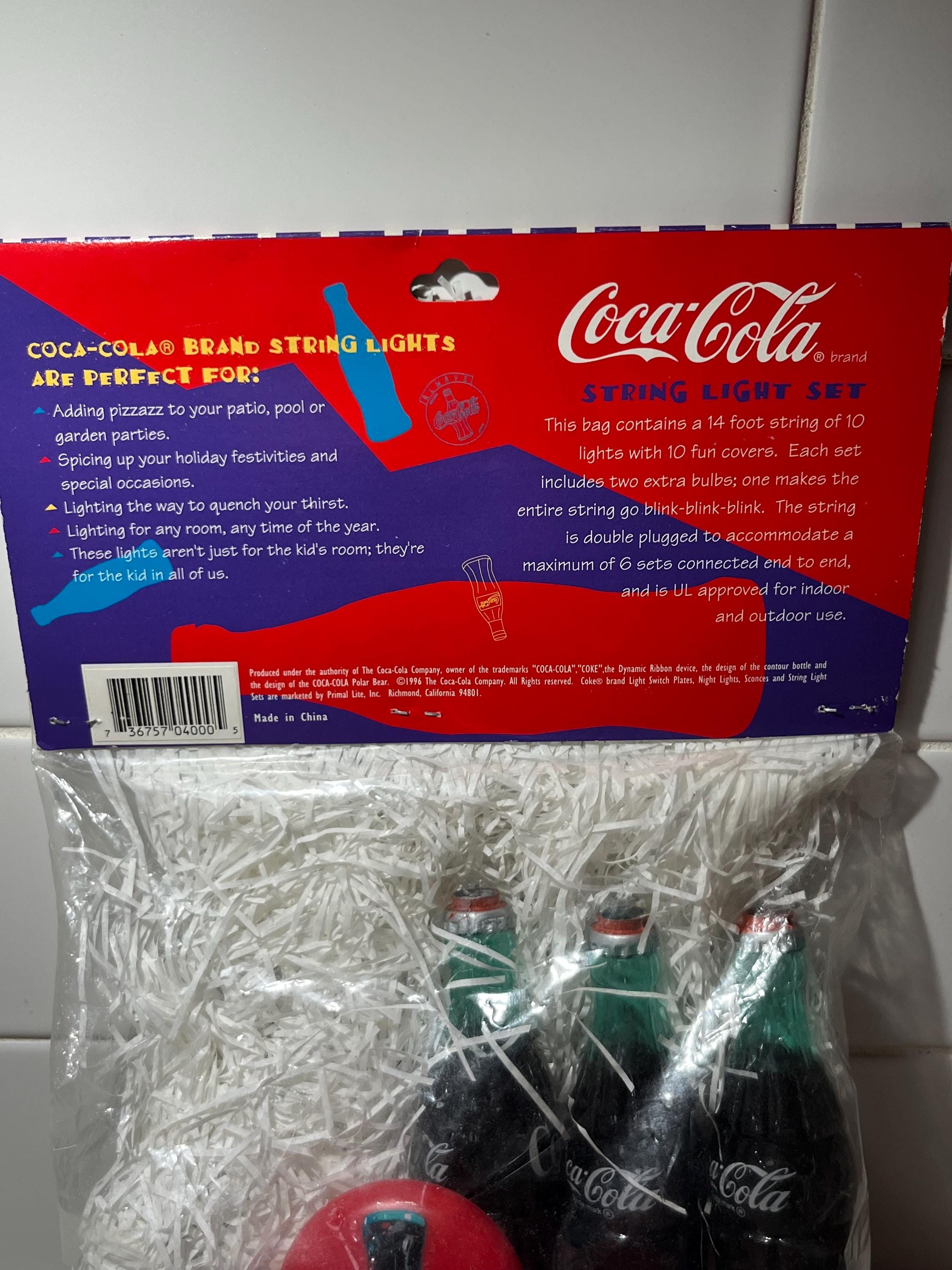 Coca-cola String Light Set • 1990s Retro Coke Bottle & Button 