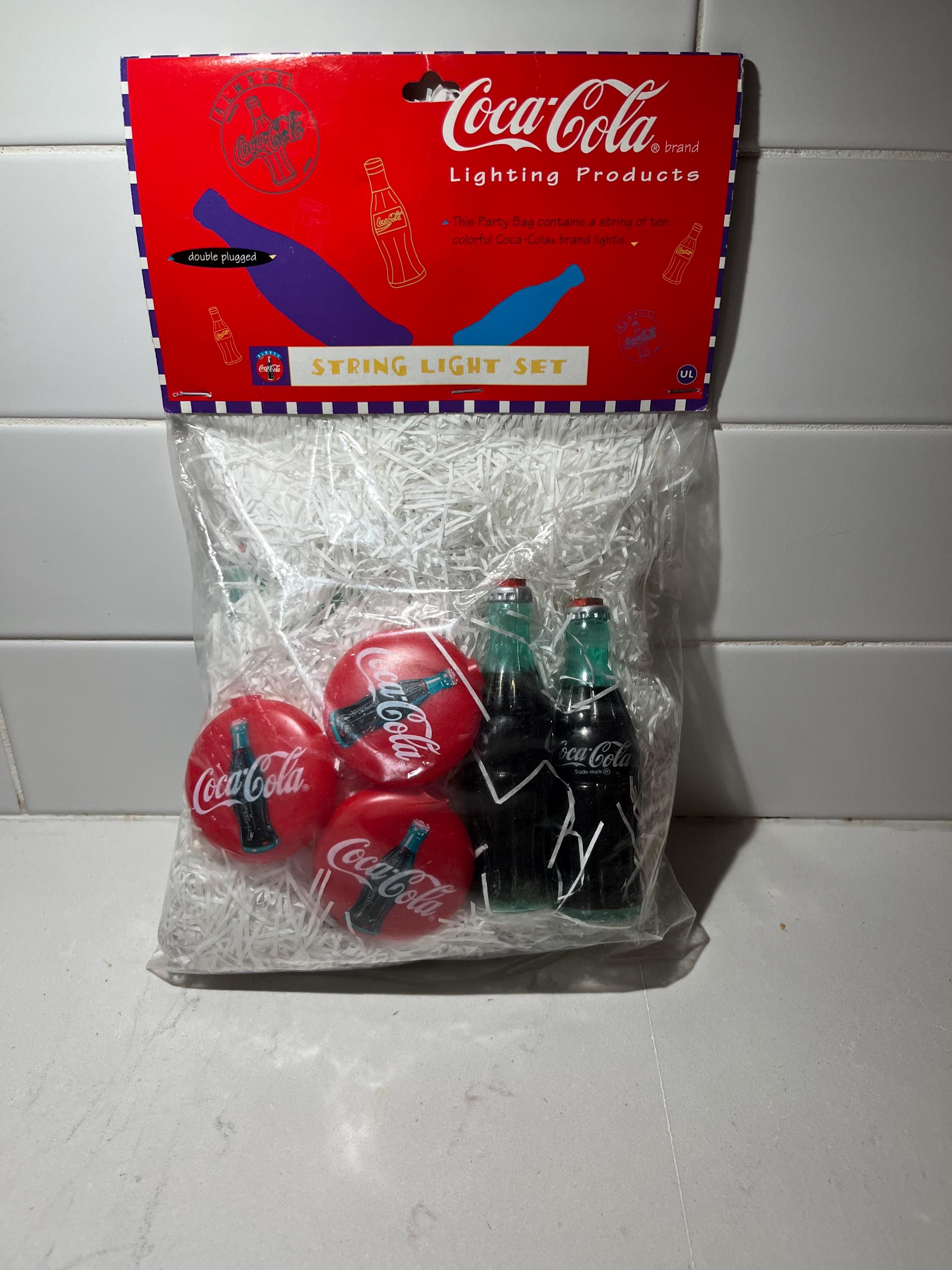 Coca-cola String Light Set • 1990s Retro Coke Bottle & Button 
