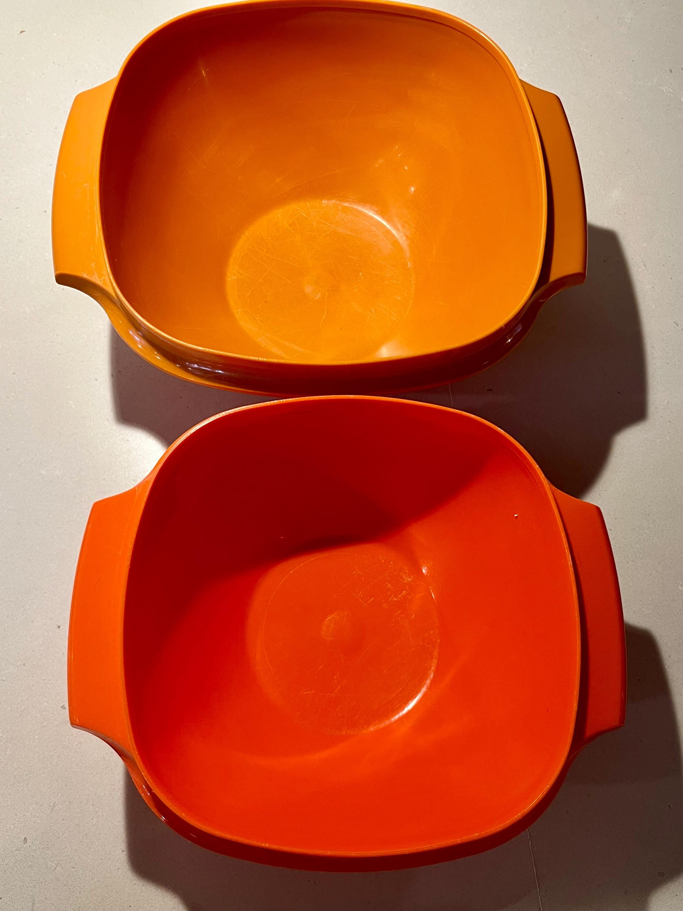 Tupperware Orange Color Vintage Tupperware Servalier Set – 6 Harvest Orange Bowls With Lids ...