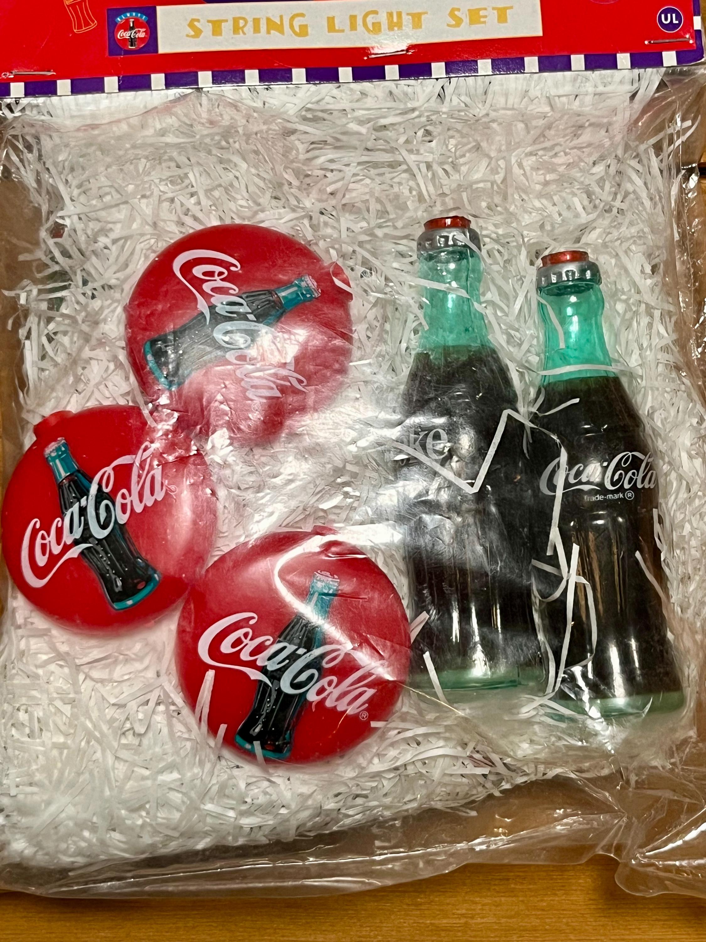 Coca-cola String Light Set • 1990s Retro Coke Bottle & Button 