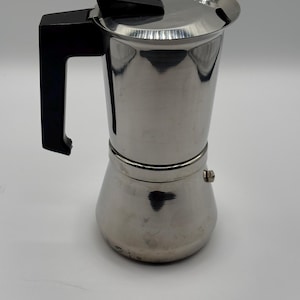 Vintage VEV Stainless Steel Moka Pot – 6-Cup Italian Espresso Maker