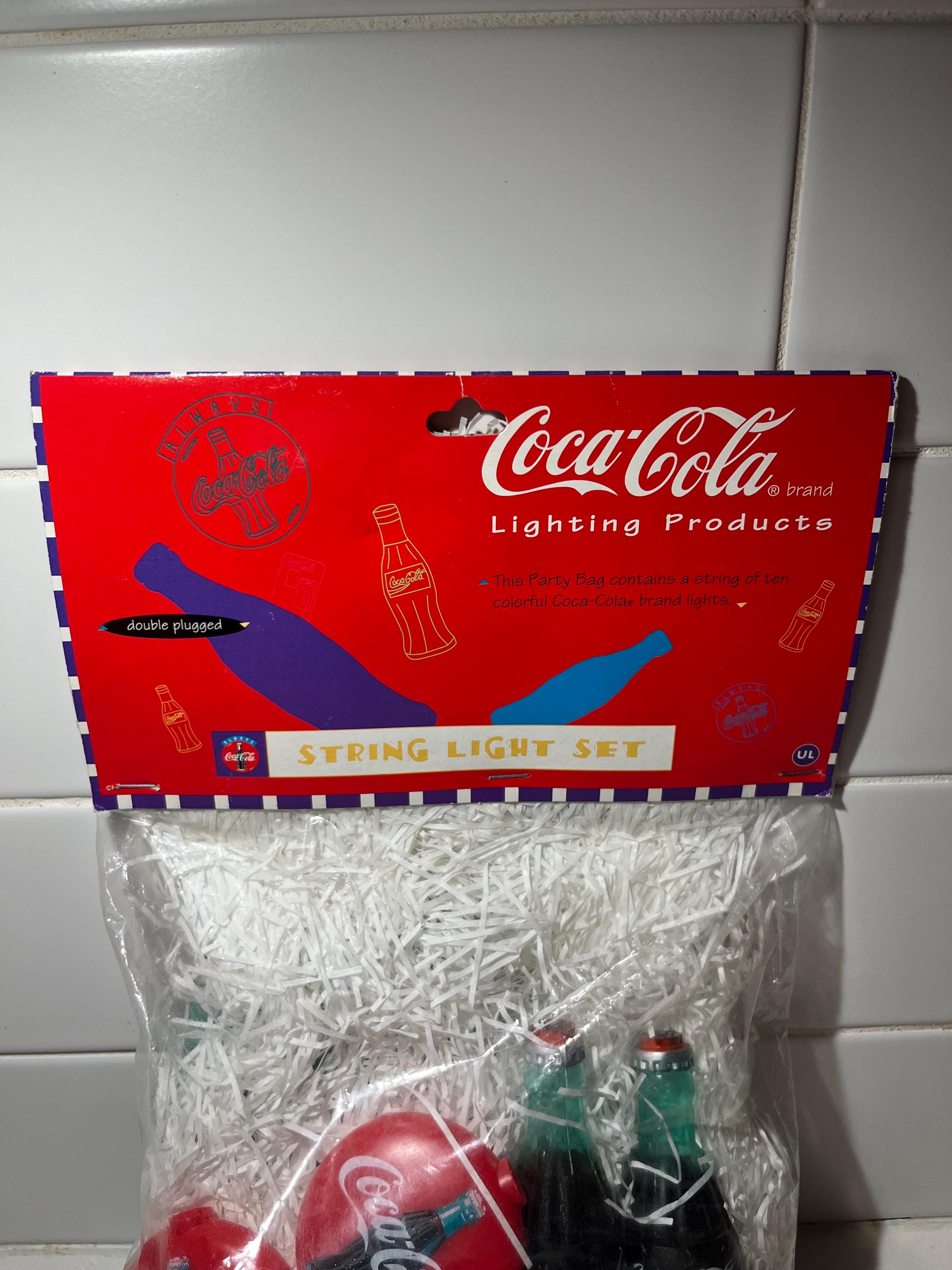 Coca-cola String Light Set • 1990s Retro Coke Bottle & Button 