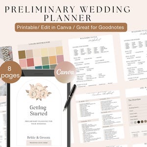 Guía de planificación de bodas chic para principiantes, kit de organización y presupuesto para bodas con Canva, preparación para la boda, descarga instantánea.