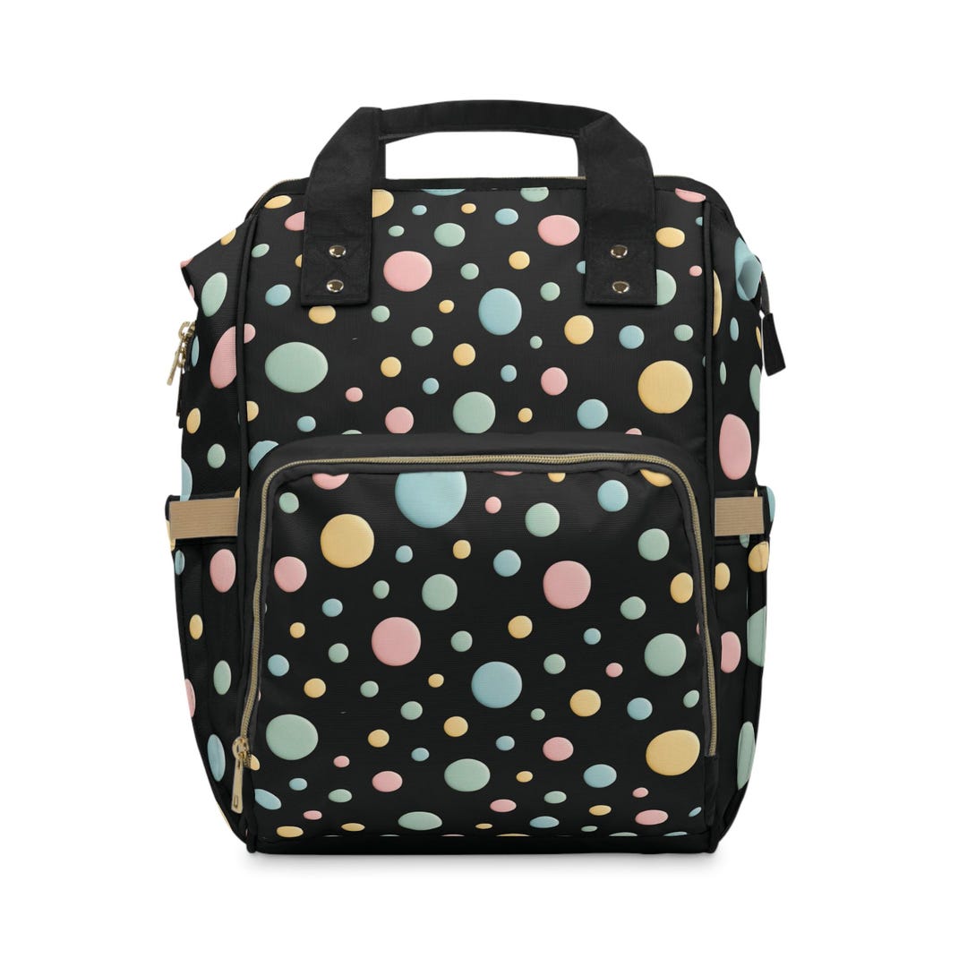 Polka Dot Diaper Bag Backpack Multi Color Large Baby Bag With Multiple