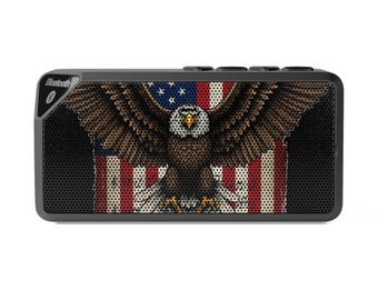 Let Freedom Ring Bluetooth Speaker, Patriotic Memorial Day Gift, American Flag Wireless Audio, Veteran Appreciation Gift, 4th of July Party