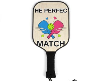 The Perfect Match Pickleball Paddle Set - Cute Anniversary Gift for Couples, His and Hers Sports Gear, Romantic Wedding Present for Pickleba