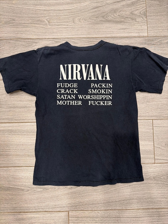 The 03 Nirvana Vestibule Double Sided Anvil Black T-shirt Medium