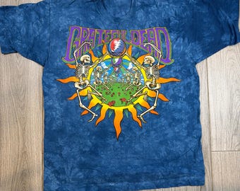 Camisetas tie-dye azul líquido de la gira de verano de Grateful Dead de 1995 (talla XL)