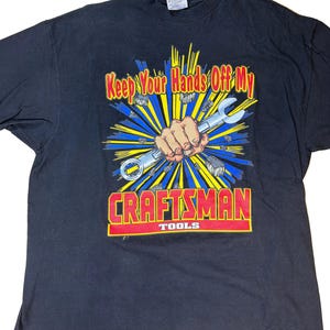 Craftsman Tools Keep Hands Off Promo Black T-Shirt L|Xl