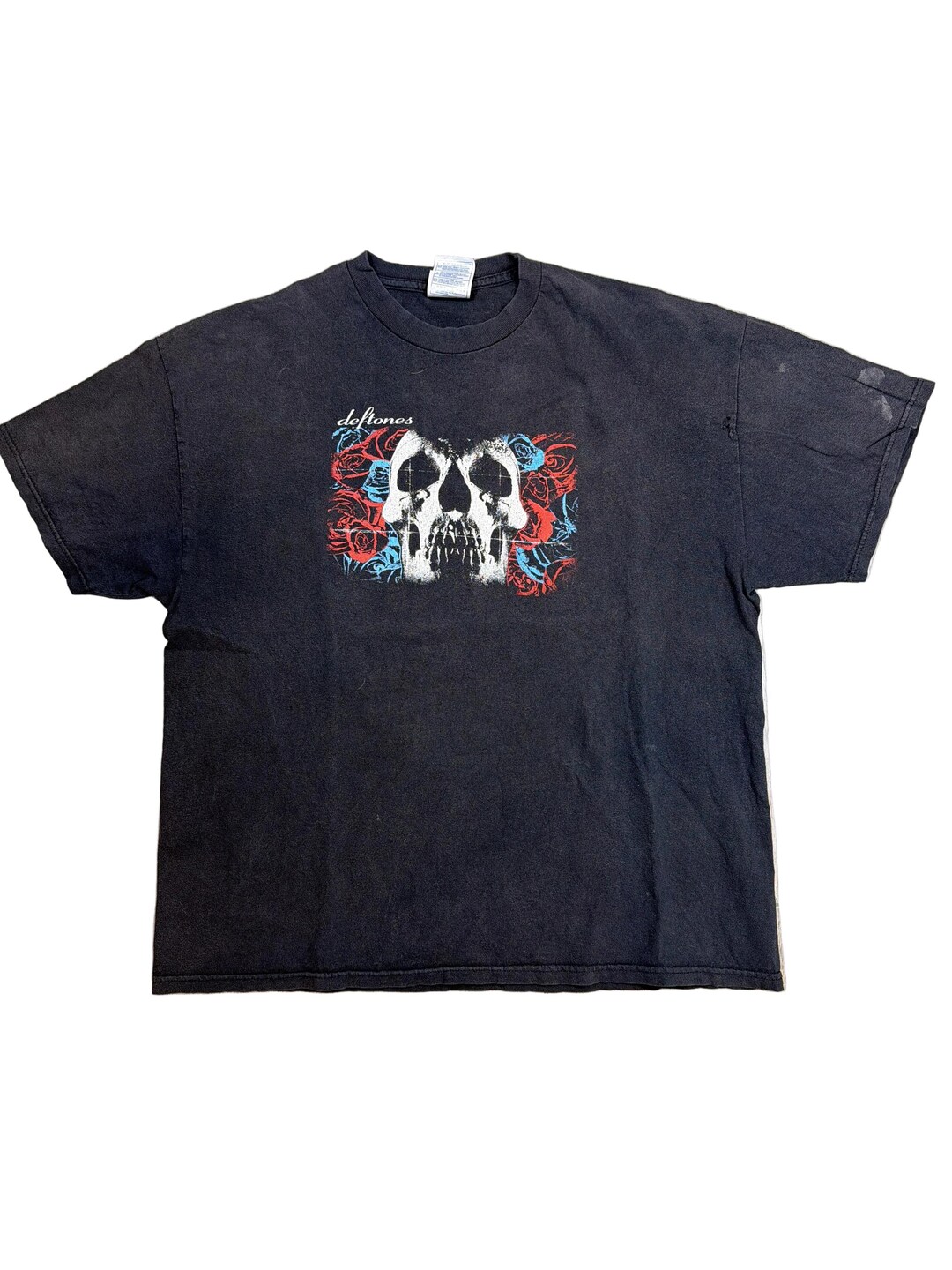 The 2003 Deftones Tour Self Titled Skull and Roses Black T-shirt