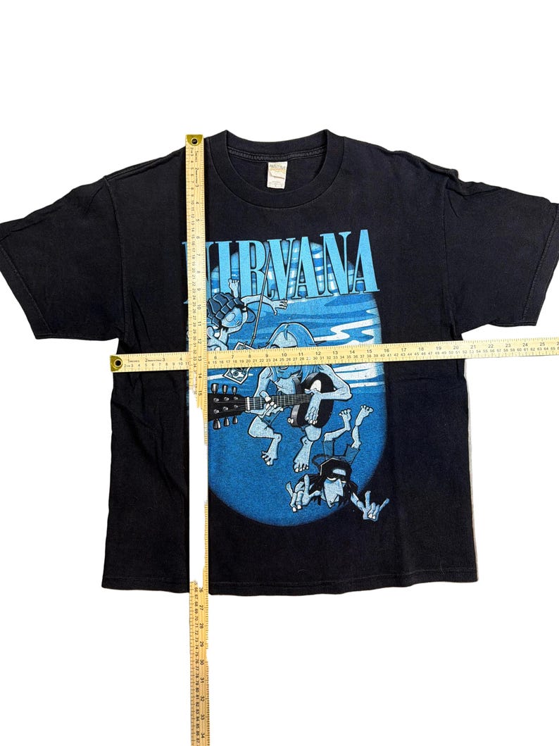 Nirvana Comic Nevermind Cartoon Double Sided Band Black T-shirt Large ...