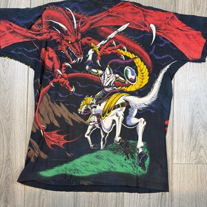 Camiseta negra Aop del dragón azul líquido de los 90 (talla XL) imagen 3