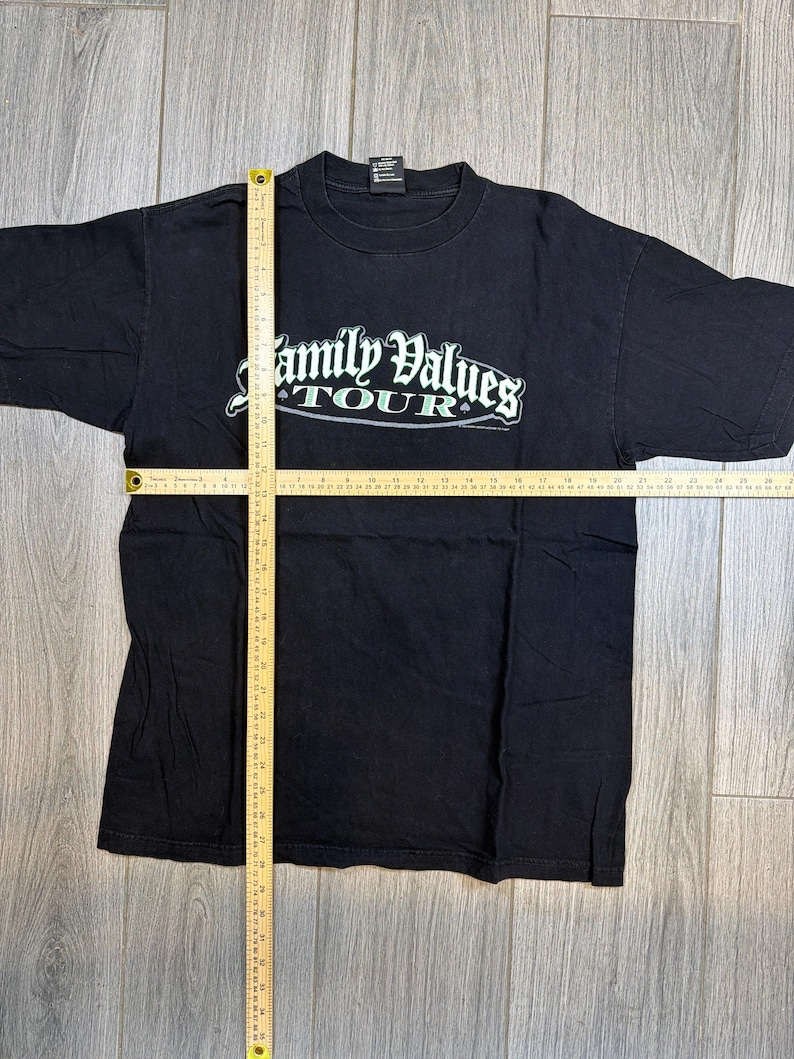 Gira de valores familiares Korn Rammstein Ice Cube Limp Bizkit 1998 Camiseta negra Talla L imagen 2