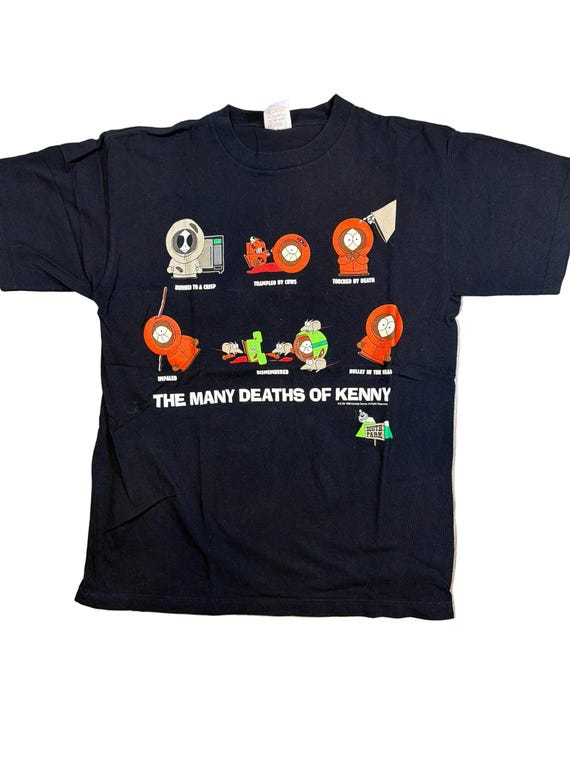 South Park Many Deaths of Kenny 00s Black T-Shirt Large