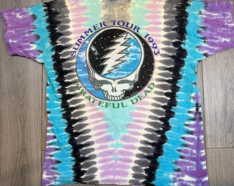 The 1993 Grateful Dead Summer Tour Liquid Blue Tie Dye T-Shirt XL