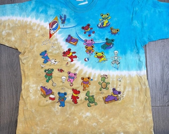 The 90S Grateful Dead Beach Liquid Blue Tie Dye T-Shirt Xxl