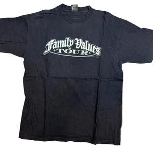 Gira de valores familiares Korn Rammstein Ice Cube Limp Bizkit 1998 Camiseta negra Talla L imagen 1