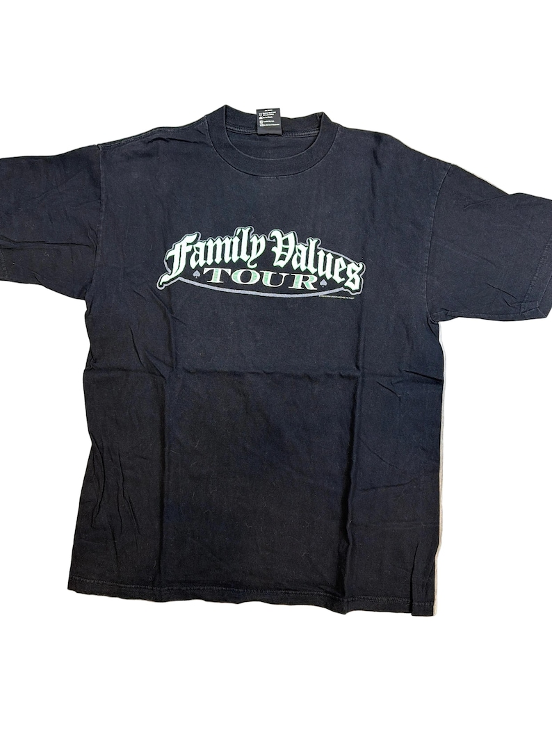 Gira de valores familiares Korn Rammstein Ice Cube Limp Bizkit 1998 Camiseta negra Talla L imagen 1