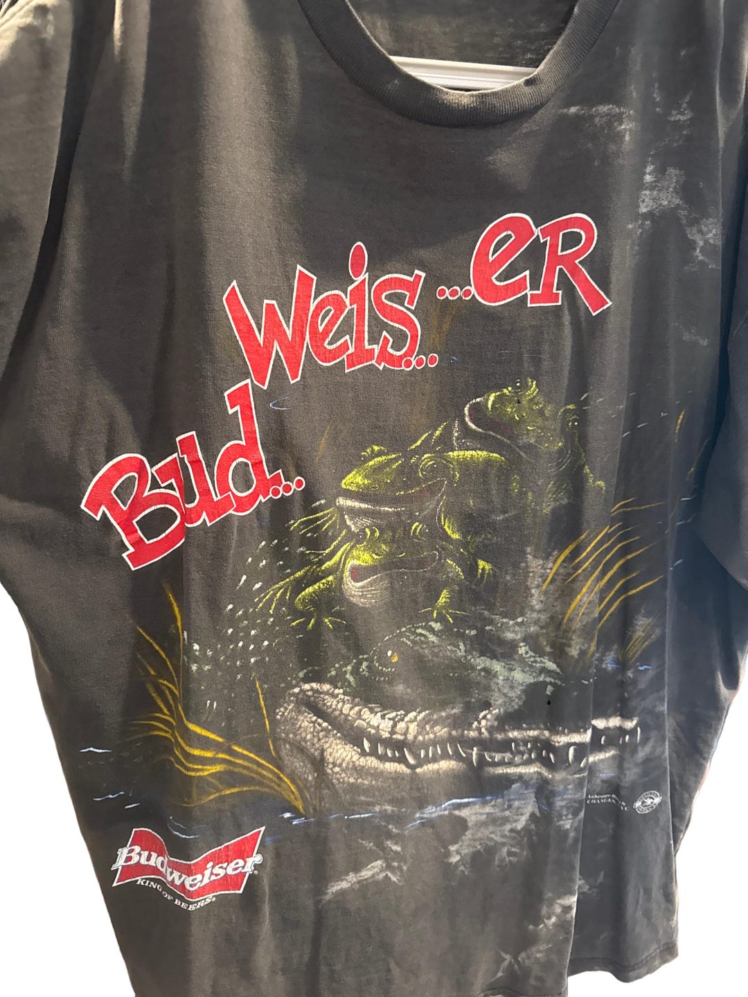 The 1996 Budweiser Frogs Alligator Thrashed T-shirt Xxl Black - Etsy