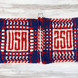 Patriotic Potholders Handwoven USA 250 4th of July Trivets Pot Holders Hot Pads