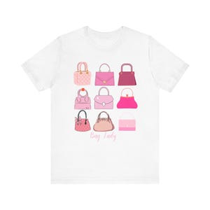 Bag Lady Stylish Handbag Purse Graphic Tee, Fashion T-Shirt, Gift for Bag Lovers, Casual Wear, Birthday or Holiday Gift image 2