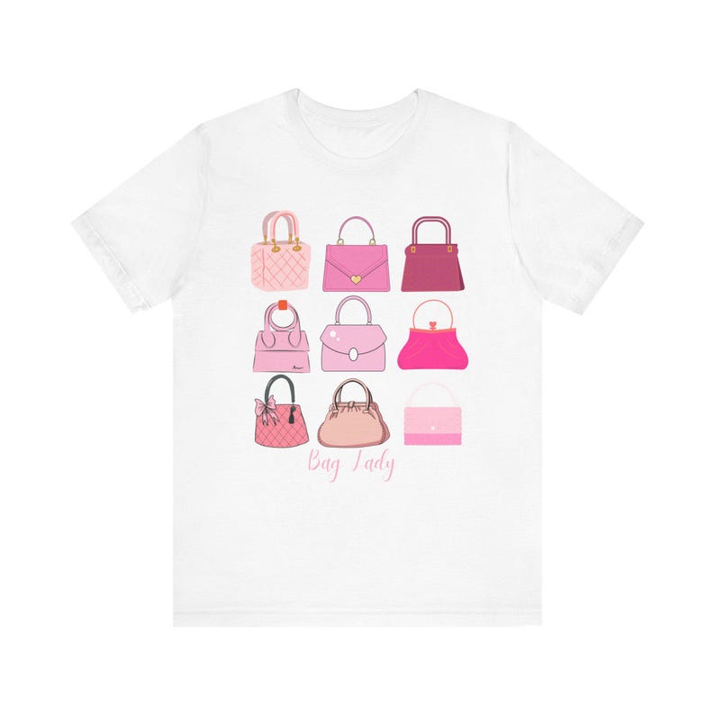 Bag Lady Stylish Handbag Purse Graphic Tee, Fashion T-Shirt, Gift for Bag Lovers, Casual Wear, Birthday or Holiday Gift image 2