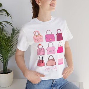 Bag Lady Stylish Handbag Purse Graphic Tee, Fashion T-Shirt, Gift for Bag Lovers, Casual Wear, Birthday or Holiday Gift image 6